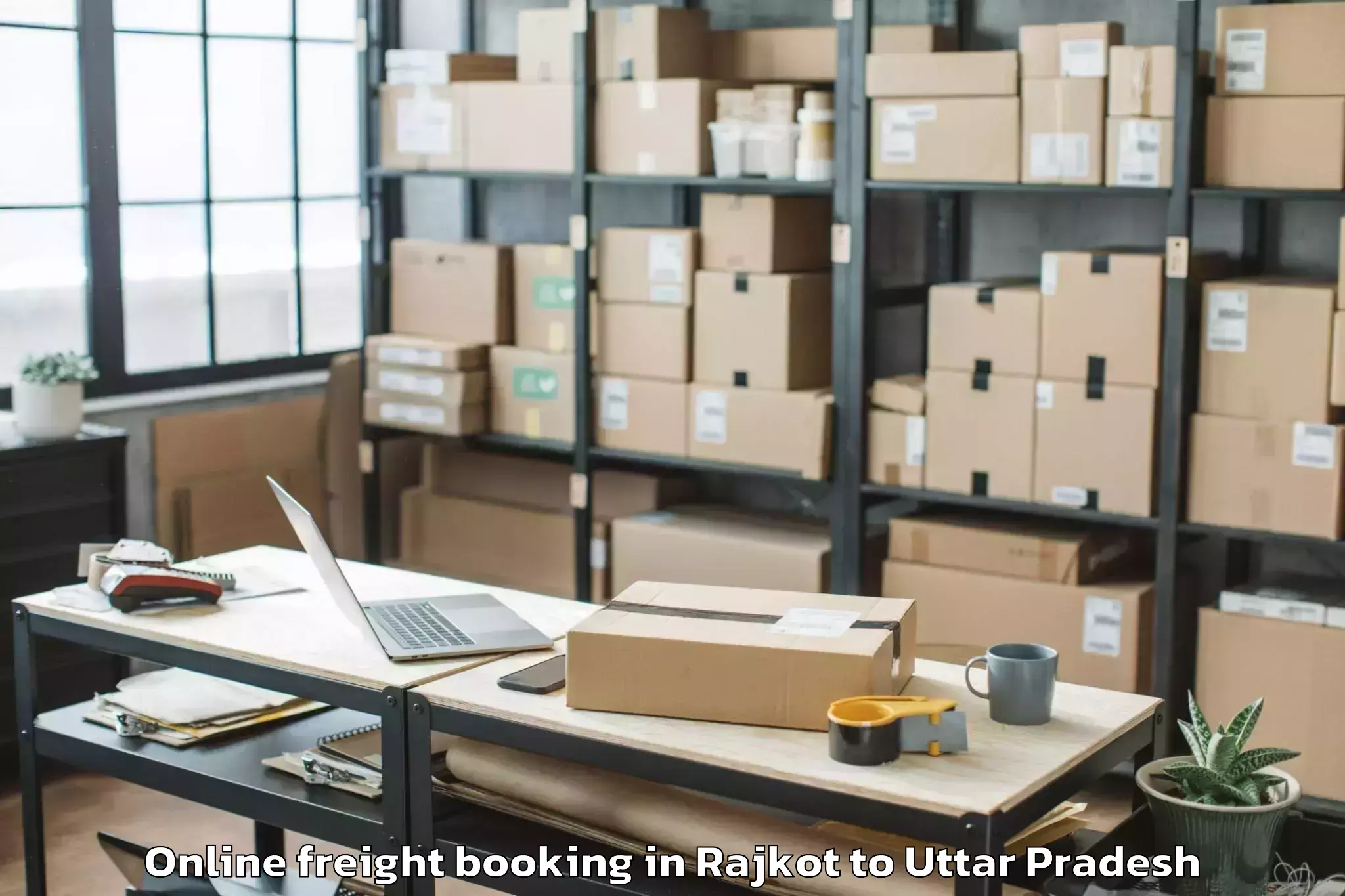 Expert Rajkot to Sahjanwa Online Freight Booking